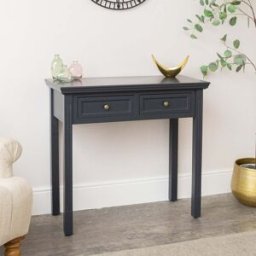 Navy Black 2 Drawer Console / Dressing Table - Daventry Navy Black Range Material: Furniture/Furniture Ranges/Daventry Range/Daventry Navy Black Range