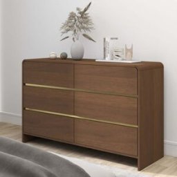 Walnut Brown 6 Drawer Chest of Drawer - Meridian Walnut Range Material: Furniture/Furniture Ranges/Meridian Range/Meridian Walnut Range