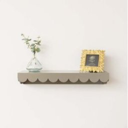 Large Taupe Scalloped Wall Storage Shelf - 61cm Material: Home Decor & Accessories/Shelves & Storage