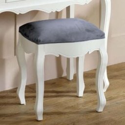 White Dressing Table Stool - Victoria Range Material: Furniture/Furniture Ranges/Victoria Range