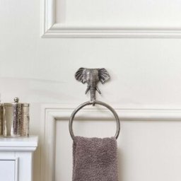 Metallic Silver Elephant Towel Ring Material: Shop By Room/Bathroom
