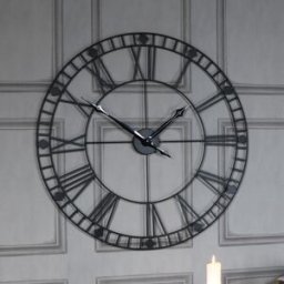 Large Black Iron Skeleton Wall Clock 88cm x 88cm Material: Home Decor & Accessories/Clocks
