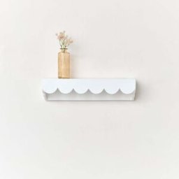 White Scalloped Wall Storage Shelf - 40cm Material: Furniture/Wall Cabinets & Shelving