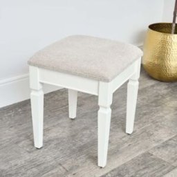 Ivory Cushioned Dressing Table Stool - Daventry Ivory Range Material: Furniture/Furniture Ranges/Daventry Range/Daventry Ivory Range