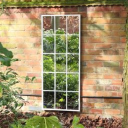 Extra Large White Window Mirror 144cm x 59cm Material: Garden