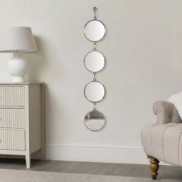 Tall Gold Multi Circle Link Style Wall Mirror 170cm x 30cm Material: Mirrors