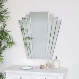 Large Art Deco Fan Frameless Wall Mirror Material: Mirrors