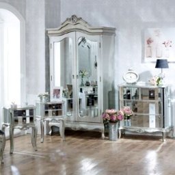 Bedroom Furniture Set, Mirrored Double Wardrobe, Chest of Drawers and Pair of Bedside Chests - Tiffany Range Material: Furniture/Furniture Ranges/Tiffany Range