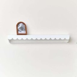 Extra Large White Scalloped Wall Storage Shelf - 90cm Material: Furniture/Wall Cabinets & Shelving