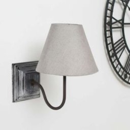 Grey Wash Wall Light with Linen Shade Material: Home Decor & Accessories/Lighting