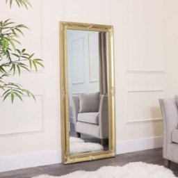 Large Ornate Gold Wall/Floor Mirror 76cm x 176cm Material: Mirrors