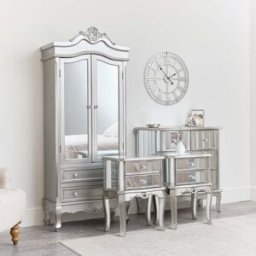 Mirrored Closet, Chest of Drawers & Pair of Bedsides - Tiffany Range Material: Furniture/Furniture Ranges/Tiffany Range