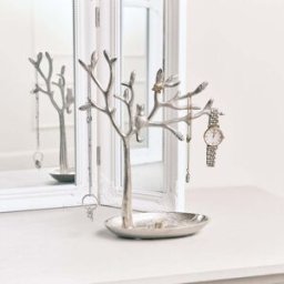 Silver Cat Tree Jewellery Stand Material: Home Decor & Accessories