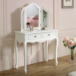 White Dressing Table & Mirror Set - Victoria Range Material: Furniture/Furniture Ranges/Victoria Range