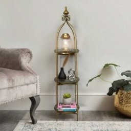 Antique Gold Three Tier Freestanding Shelf Material: Home Decor & Accessories/Shelves & Storage