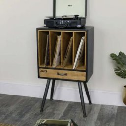 Industrial Retro Style Vinyl Record Storage Cabinet Material: Furniture