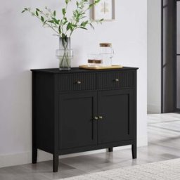Black Two Door Two Drawer Sideboard - Hales Black Range Material: Furniture/Furniture Ranges/Hales Range/Hales Black Range