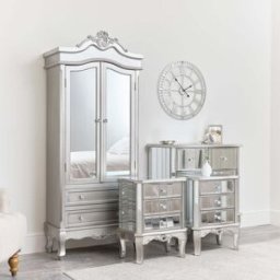 Mirrored Closet, Chest of Drawers & Pair of 3 Drawer Bedsides - Tiffany Range Material: Furniture/Furniture Ranges/Tiffany Range