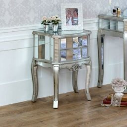 Mirrored 2 Drawer Bedside Lamp Table - Tiffany Range Material: Furniture/Furniture Ranges/Tiffany Range
