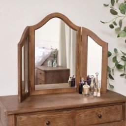 Dark Wood Triple Dressing Table Mirror - Ashwell Range Material: Furniture/Furniture Ranges/Ashwell Range