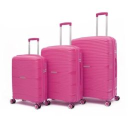 Qubed Data 3 Piece Suitcase Set - Fuchsia