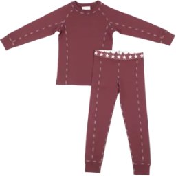 Cold Stars Merino Whool Junior Ski Underwear Set (Dark Coral) - Pink - Size: 104