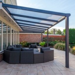 13 x 8 4.0m x 2.5m Deponti Bosco Veranda Black - Solar Control Polycarbonate Roof