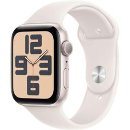 Apple Watch SE (2nd Gen) GPS 44mm Smartwatch with Starlight Aluminium Case with Starlight Sport Band - S/M
