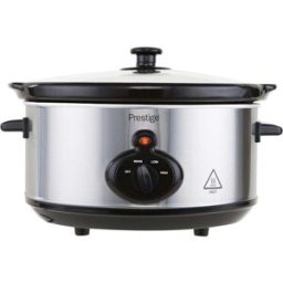 Prestige Mechanical Slow Cooker 3.5L Electric Slow Cooker 3 Heat Settings Silver