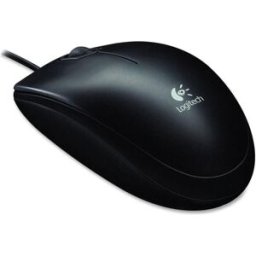 Logitech B100 Wired USB Mouse – 3-Button, Optical Tracking, Ambidextrous, PC/Mac/Laptop Compatible – Black