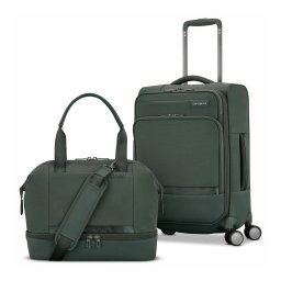 Samsonite Apex XLT 2-Piece Softside Luggage Set Olive Green Cabin Spinner