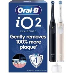 Oral-B iO2 Duo Pack Electric Toothbrush – Night Black & Pink