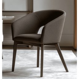 Zeva Brown Textured Fabric Dining Chair
