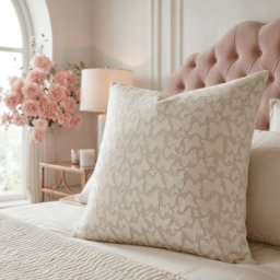 Astraea Ivory Butterfly Print Cushion - 50x50cm