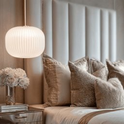 In Stock - Bellamy White Glass & Gold Ribbed Glass Circular Pendant Ceiling Light