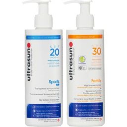 UltraSun Sports SPF 20 400ml & Family SPF 30 400ml Duo