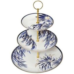 Sara Miller London Anniversary Fine China 3-Tier Cake Stand - Feather Tail