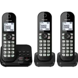Panasonic KX-TGC463EB Cordless Phone Triple Handsets - Black, New