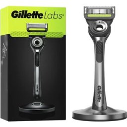 Gillette Labs Men's Razor with Exfoliating Bar - 1 Blade Refill & Premium Magnetic Stand, New - (Box Damaged)