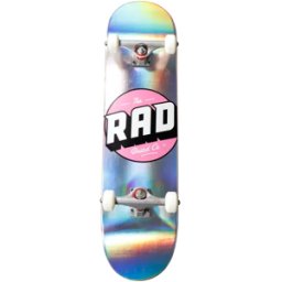 RAD Skateboards RAD Logo Progressive Complete Skateboard (Holographic) - Pink;White;Silver - Size: 8