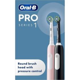 Oral-B Pro 1 X2 Electric Toothbrushes (Pink & Black Duo Pack), New