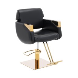 Salon Chair with Footrest - 480 - 630 mm - 200 kg - black / gold