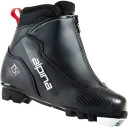 Alpina T5 Plus Junior Classic Cross Country Ski Boots (Black) - Black;Red - Size: 10C EU