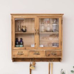 Wooden Glass Wall Cabinet Material: Home Decor & Accessories/Shelves & Storage