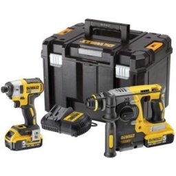 DeWalt DCK2532P2 XR Brushless Twin Pack 18V – Professional 2-Piece Power Tool Kit with 2 x 5.0Ah Li-ion Batteries & TSTAK Case
