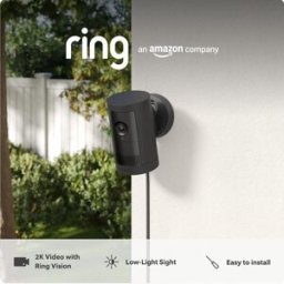 Ring Outdoor Camera Plus (Newest Generation) – Plug-in, 2K Resolution with Ring Vision, DIY Outdoor Security Camera
