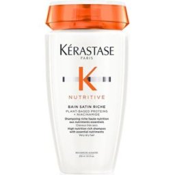 Kérastase Bain Satin Riche High Nutrition Riche Shampoo Plant-Based Proteins + Niacinamide Very Dry Hair 250mL