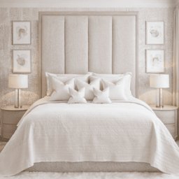 Harrington Natural Woven Channelled Headboard with Light Taupe Frame, Emperor