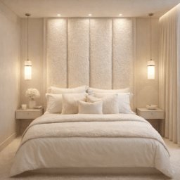 Harrington Cream Soft Teddy Channelled Headboard with Off White Frame, Emperor