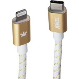 Jewel (4-Ft) USB-C to Lightning 8-Pin Braided Cable - White/Gold